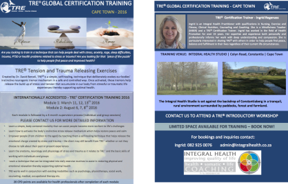 Cape Town, South Africa. TRE Certification Training Module 1 - Trainer: Ingrid Regenass