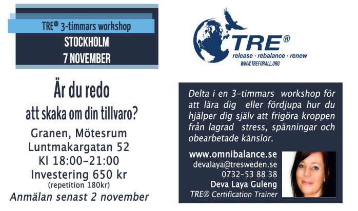 Stockholm, Sweden - TRE® 3-timmars workshop (öppen för alla)