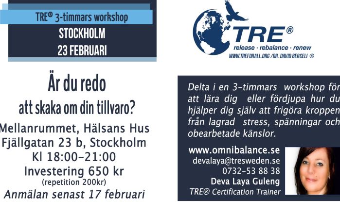 Stockholm, Sweden - TRE® 3-timmars workshop(öppen för alla)